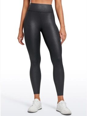 CRZ YOGA Black High-Rise Shine Leggings